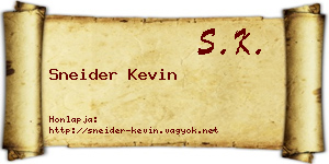 Sneider Kevin névjegykártya