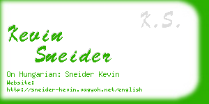 kevin sneider business card